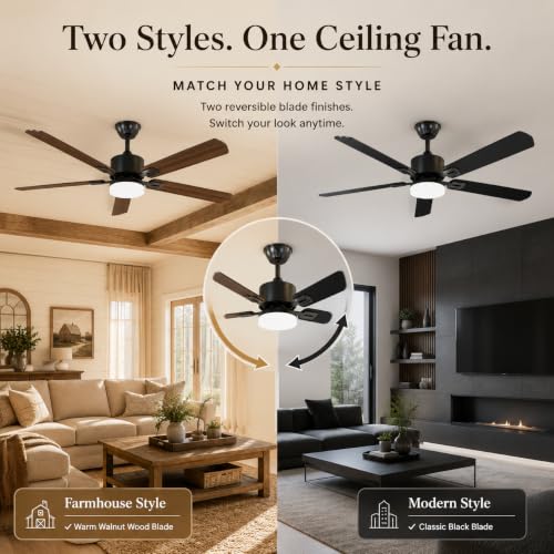 STANDLE 42 Inch Ceiling Fans with Lights and Remote Control Black - image 3