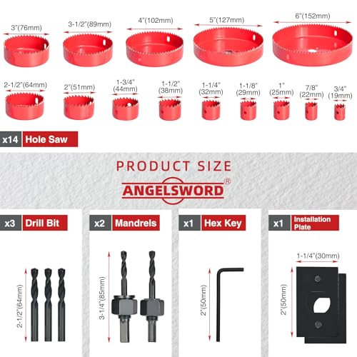 ANGELSWORD Hole Saw Kit