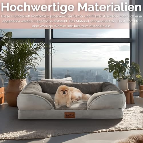 ecosa® Hundebett Waschbar für kleine & mittelgroße Hunde Orthopädisches Hundebett Hundekorb, Katzenbett, Hundekörbchen Hundesofa orthopädische Schaumstoffeinlage abnehmbarem waschbarem Bezug