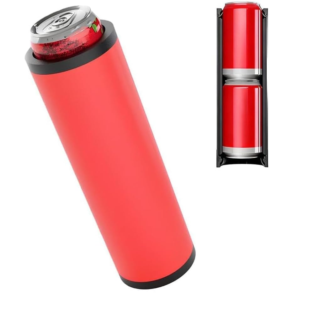 Hndhbfgrt Ultra Chill System Slim Can Cooler- Double Reload Can Holder for 12oz Beverages, Fits Two Cans B