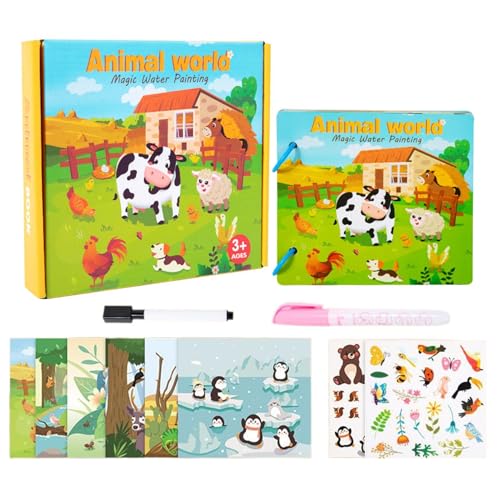 Libro Para Pintar Con Acuarela,Actividades Educativas De Dibujo Para Viajes,Libros De Acuarela Mágicos | Para Niños Y Niñas De 3 A 8 Años