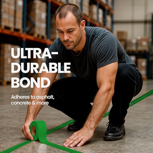 Image of DuraMark EC700 Floor Marking Tape for Concrete and Pavement | Industrial Marking Tape for Warehouses | Long-Lasting | High Durability,Green, 2 Inches by 108 Feet