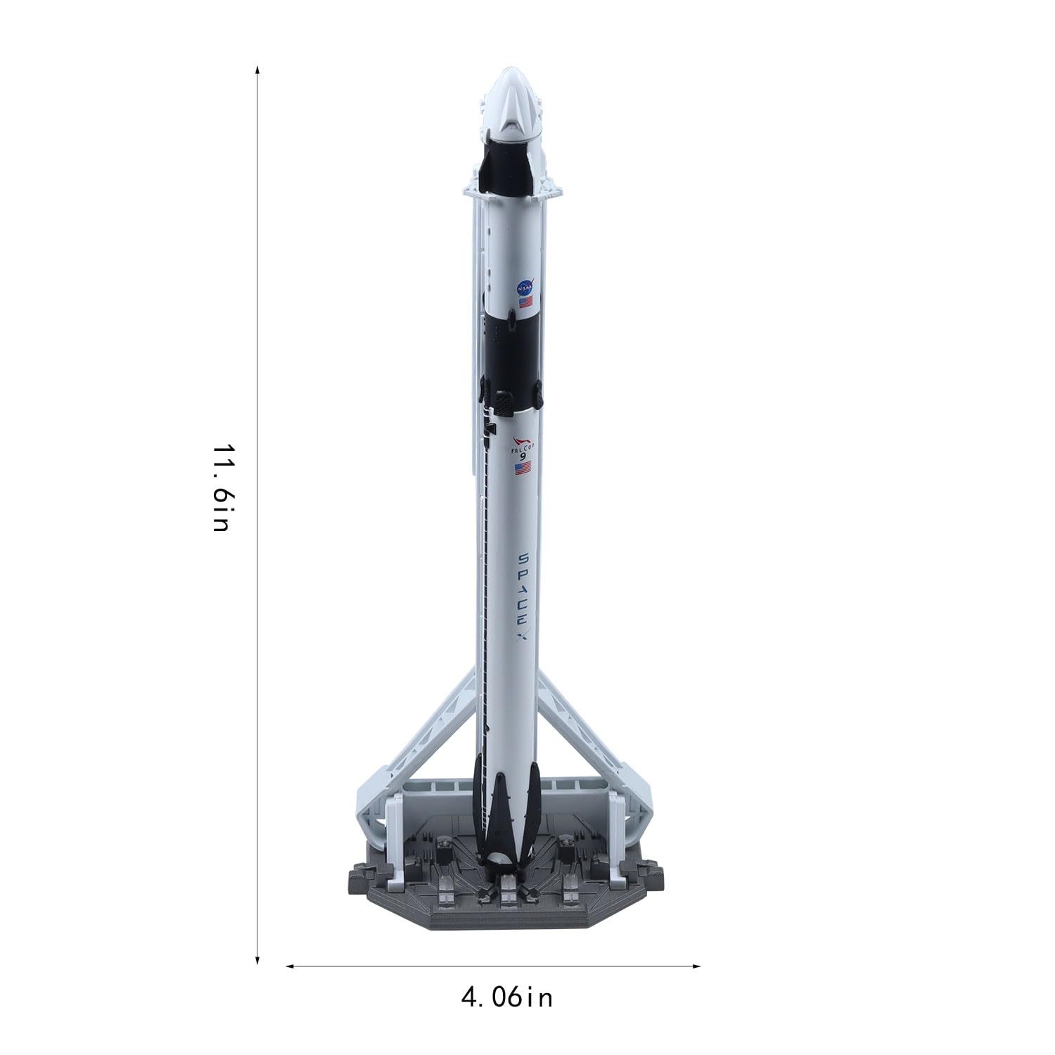 Udnorbay SpaceX Falcon 9 1/200 Diecast Rocket Model First -Stage Booster Rocket Recovery Models Set for Desktop Ornaments
