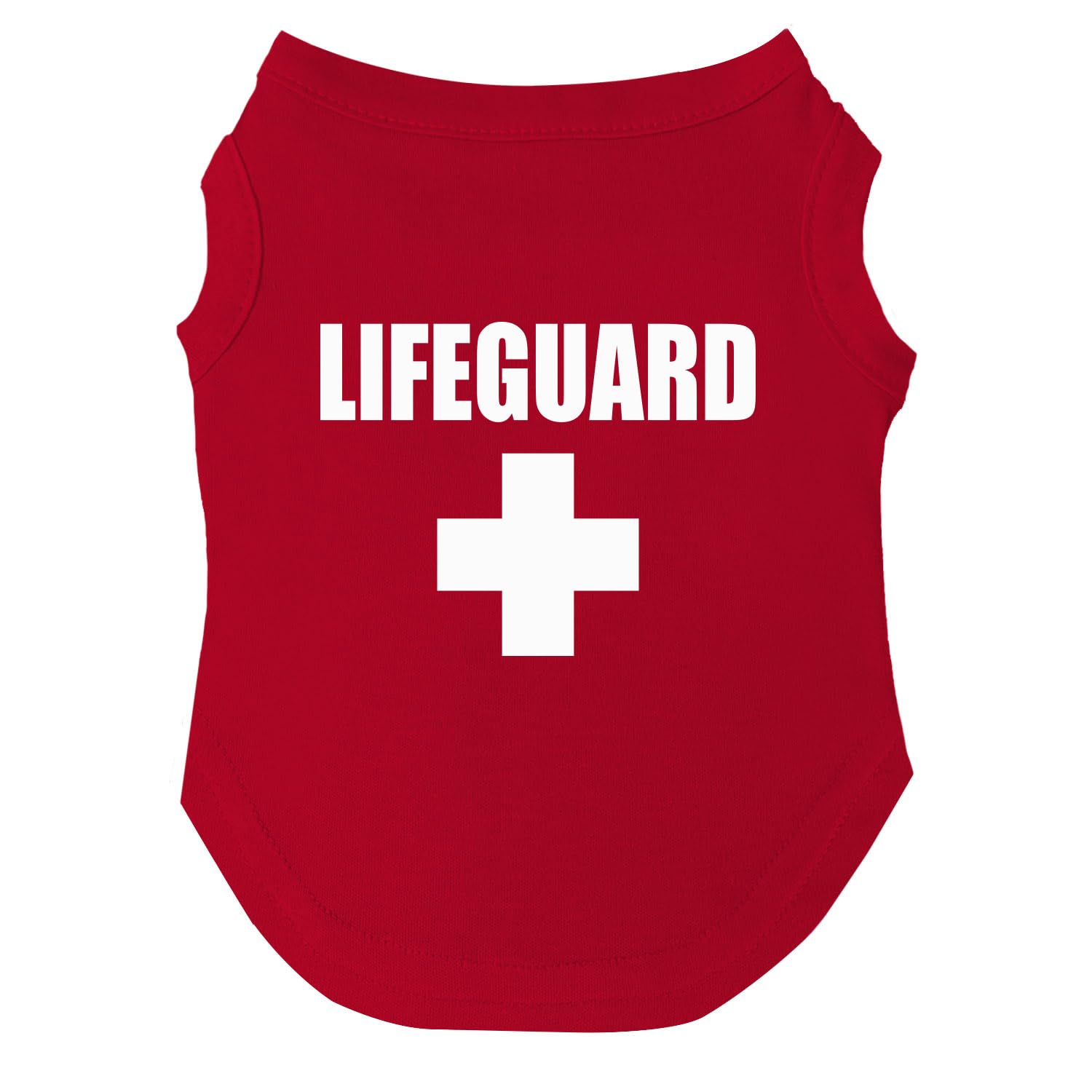 Lifeguard Dog Tee Shirt Sizes for Puppies, Toys, and Large Breeds (Red) (Red, Large)