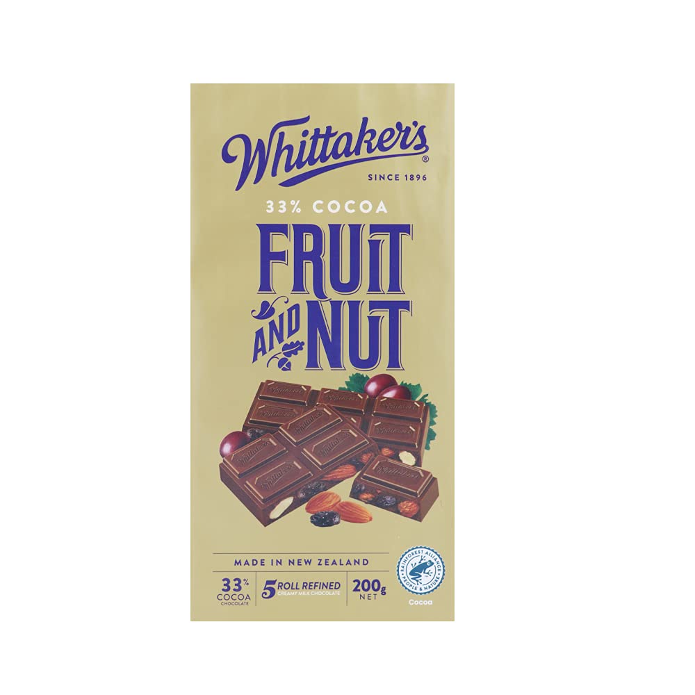 Whittaker's 214 33% Cocoa Creamy Fruit and Nut Milk Chocolate 200 g