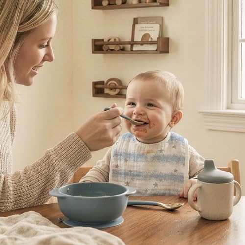 Image of Muslin Bibs for Baby Boy, Adjustable Fit for Drooling and Teething Toddler | 8Pk, 100% Cotton Surface & Multi-Layer Absorbent Core, Shrink-resistant & Fade-Proof, Gentle on Sensitive Newborn skin