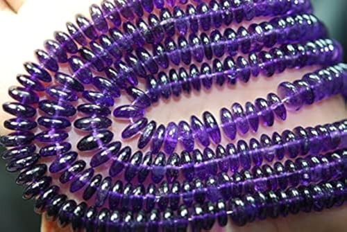 Améthyste violette naturelle rondelles de 6-8mm au fil de 8 pouces