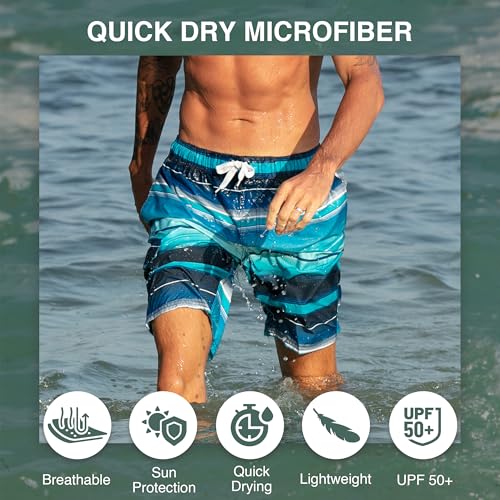 Image of Kanu Surf Men's Big Viper Extended Size Stripe Swim Trunk