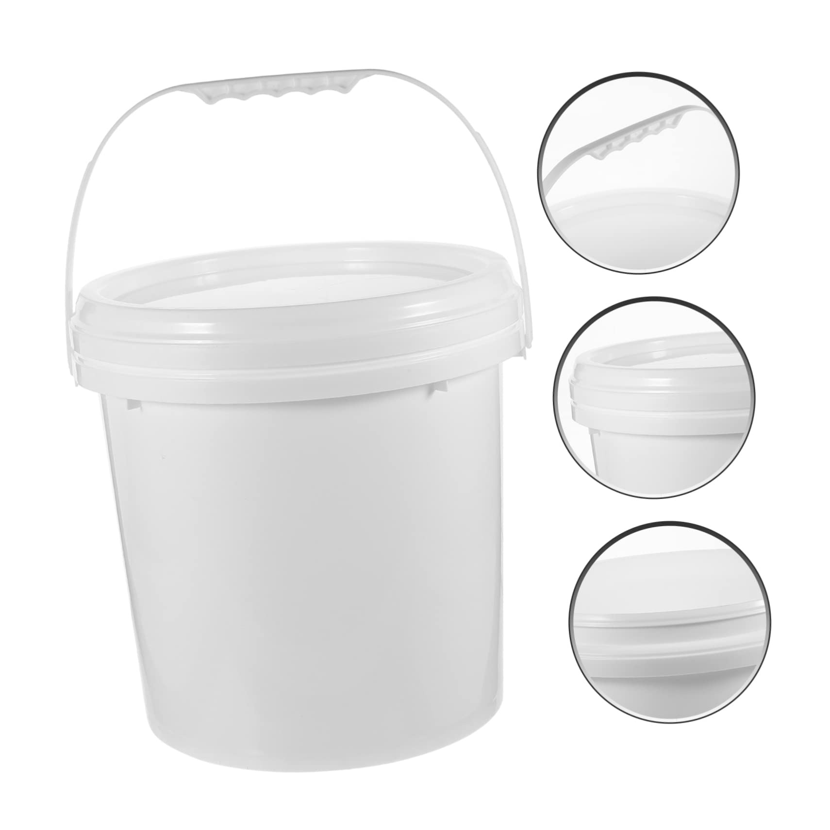 Cubo de Pintura Blanco Hdpe con Tapa 10 L, Asa y Diseño Elegante