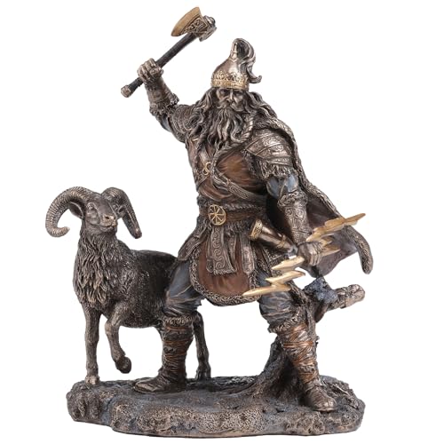 Escultura Perun Dios Eslavo del Trueno Bronce Resina 8.62 in miniatura 1