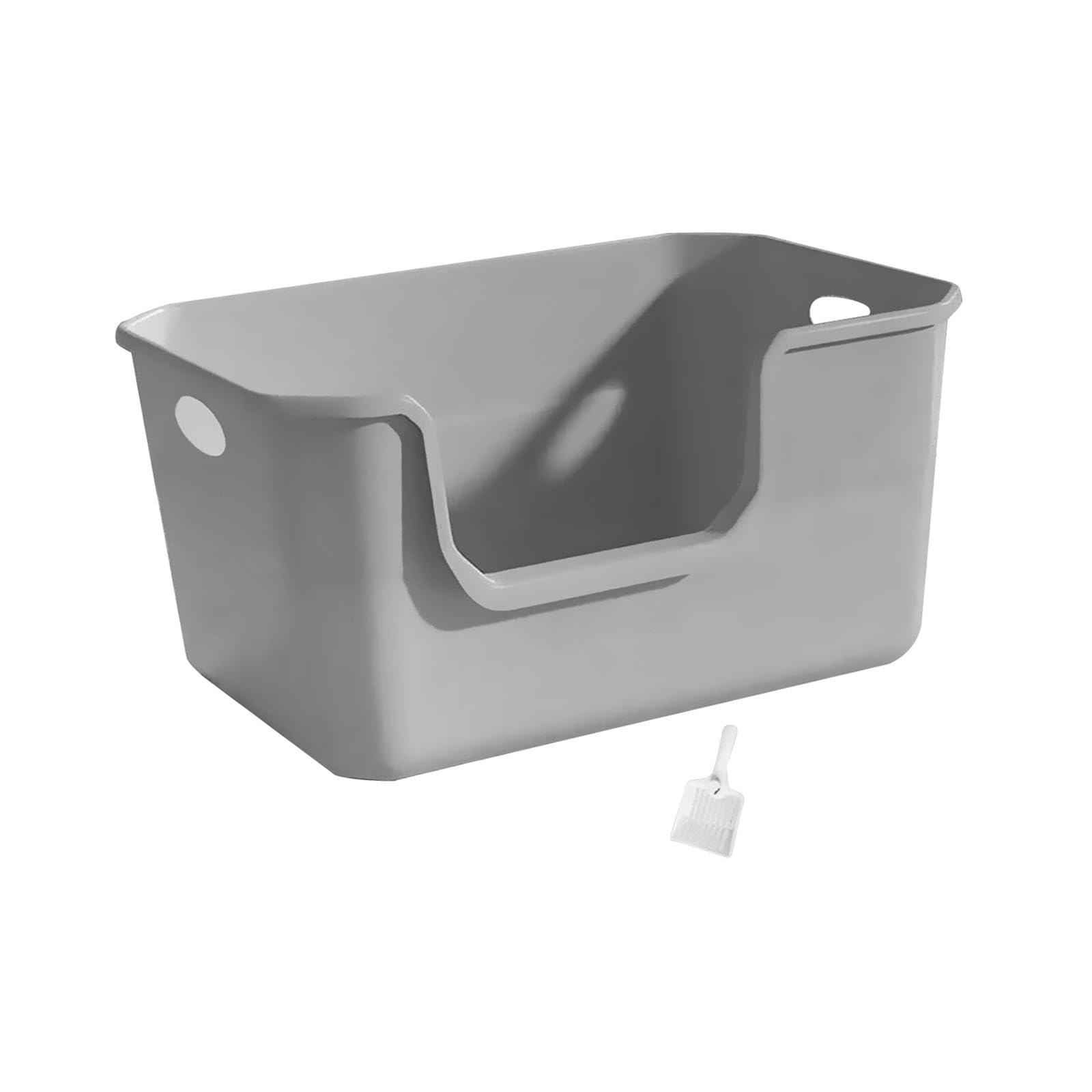 F Fityle Bac à litière pour Chat, bac à litière pour Chat, résistant aux éclaboussures, Semi-fermé, rehausseur à côtés Hauts, bac à litière pour Animaux de, Gris