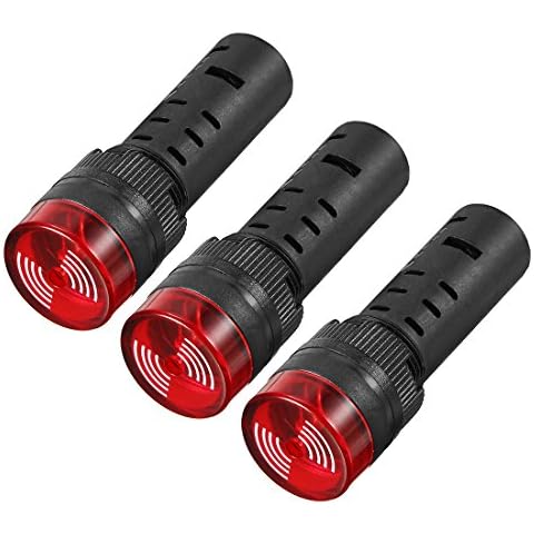 Sourcing Map 24V Red Indicator Light with Buzzer Cover