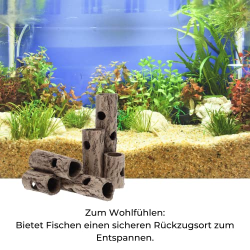 GarPet Aquariumdeko Garnelenstamm 3er Aquarium Deko Garnelen Garnelenhöhle Garnelenröhre Krebshöhle Welsröhre Ablaichröhre
