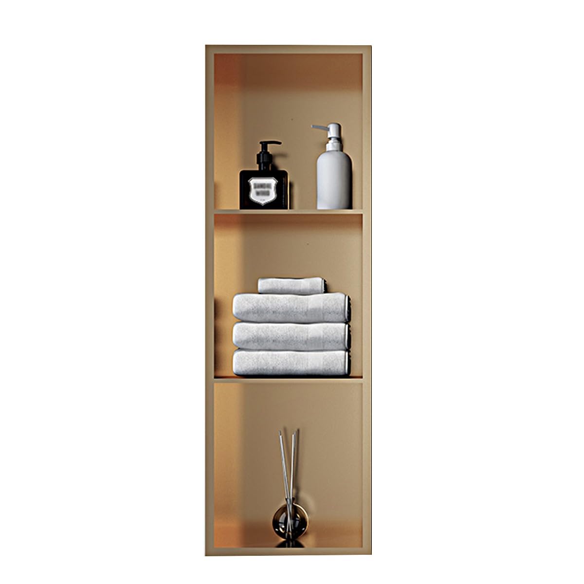 ZBJDX 304 Stainless Steel Shower Niche Three-Tier Shower Niche Shelf Waterproof Recessed Insert Storage Shower Caddy for Bathroom