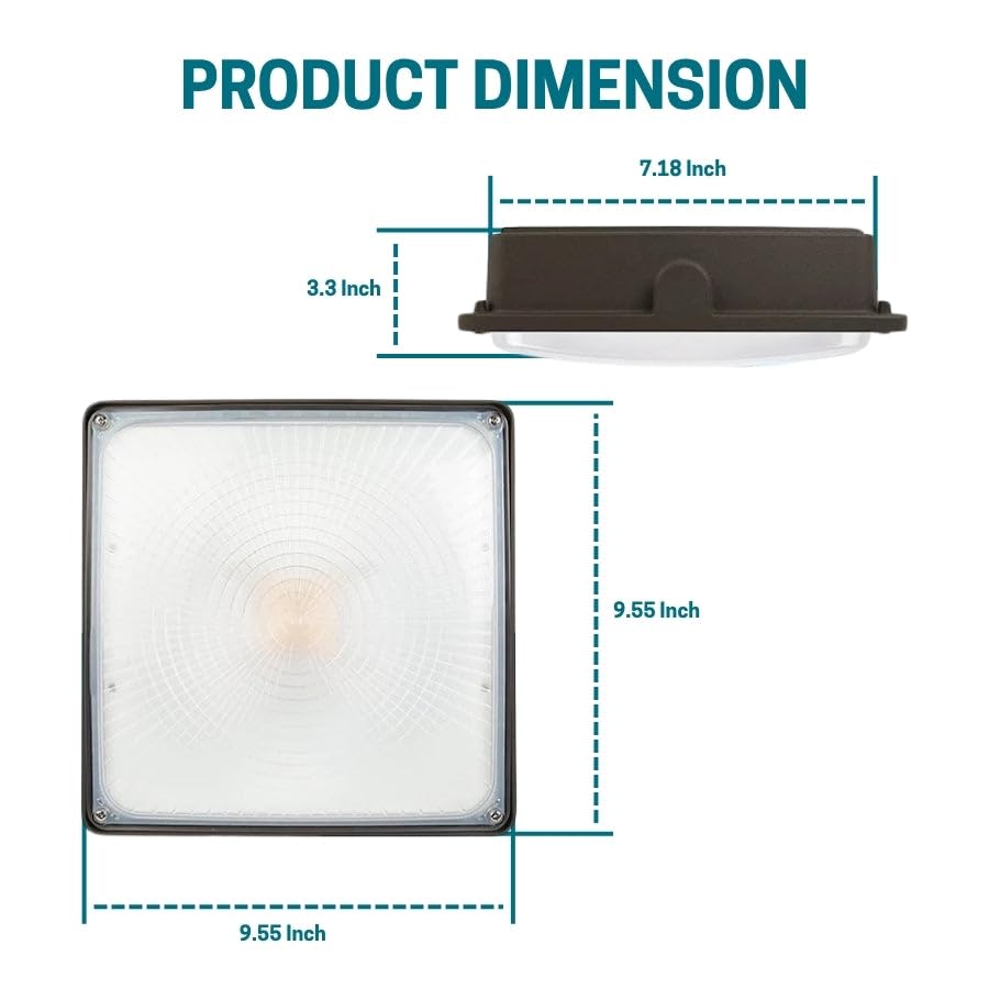 75W LED Canopy Light 9750 Lumens 5000K Daylight IP65 Waterproof Outdoor Fixture 120 277V Ceiling Mount for Gas — view 3