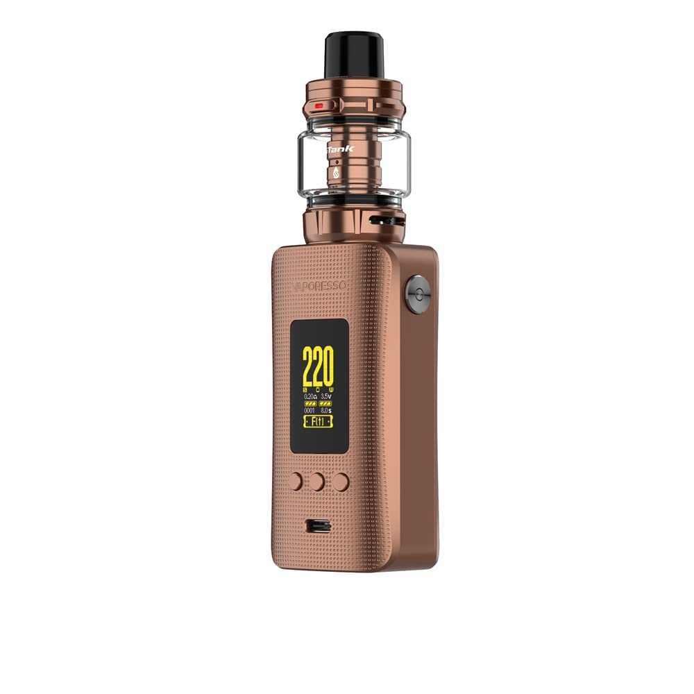 Nouvelle couleur Vapo'resso Kit GEN 200 Appareil 220W iTank 2 Atomiseur 8ml  Fit bobine GTi Cigarette électronique 18650 Kit Vape (Brun)