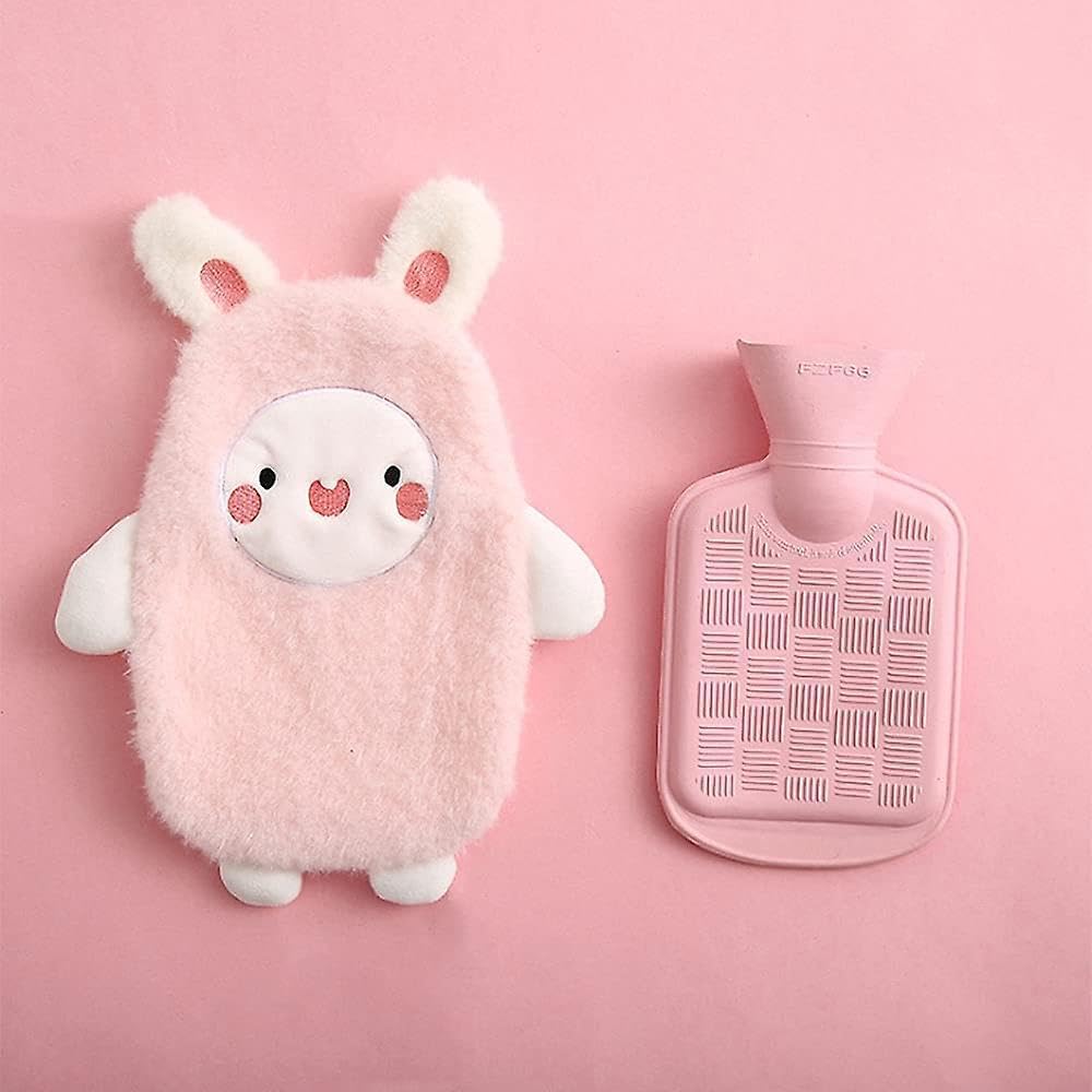 FYCAN Mini Size Cute Cartoon Designs Rubber + Plush Hot and Cold Winter Water Bag Bottle for Portable Heater Therapy Hand Warmer Kids Students Pocket Hot Bags Menstrual and Pain Hand-1-Multi (Green)