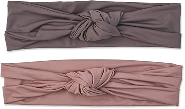 Scunci by Conair Soft Knot Headwraps in Neutral Mauve and Dark Grey, 2 Count