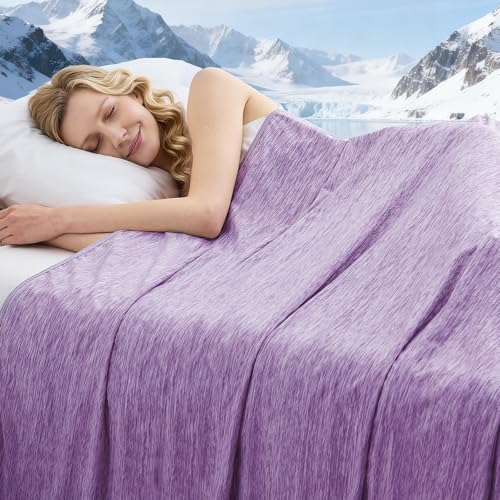Image of Cooling Blanket King Size, 90 inchx108 inch Cooling Blankets for Hot Sleepers, Cold Blanket Thin Lightweight Breathable Soft for Couch Bed, Lightweight Blanket Keep Cool for Night Sweats
