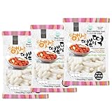 Korean Rice Cake Tteokbokki Stick – 3 Pack (3 Individual Package X 3 Pack) Vegan, Non-GMO, Gluten Free, Tteok Rice Cakes Food Pasta 21.16 oz Per Pack