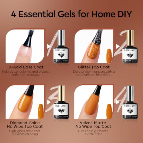 Image of modelones Cat Eye Gel Nail Polish Set 28 Colors Primer & 3pcs Top Base Coat