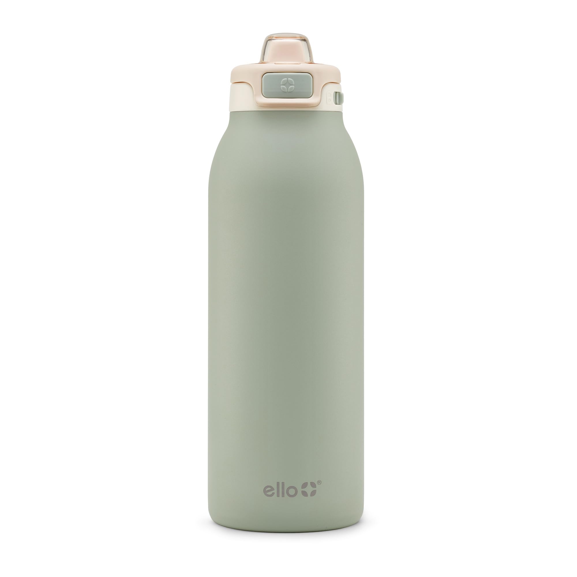 Ello Pop & Fill 30oz Stainless Steel Water Bottle with Quick Fill Technology, Double Wall and Vacuum Insulated Metal, Leakproof Lock Lid, Sip and Chew, Reusable, BPA Free, Pistachio