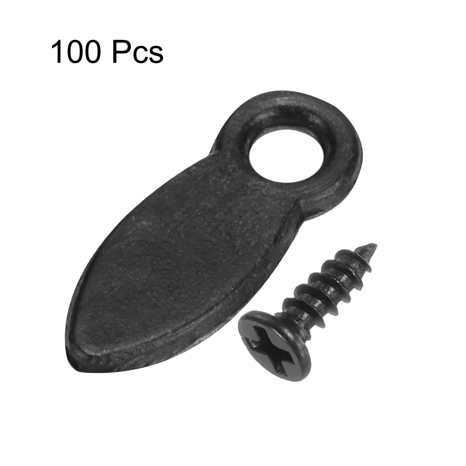 Set Di 100 Clip R Tonde In Metallo Nero Con Viti, Per Appendere Cornici, Foto E Poster, Diametro 12 Mm - 2