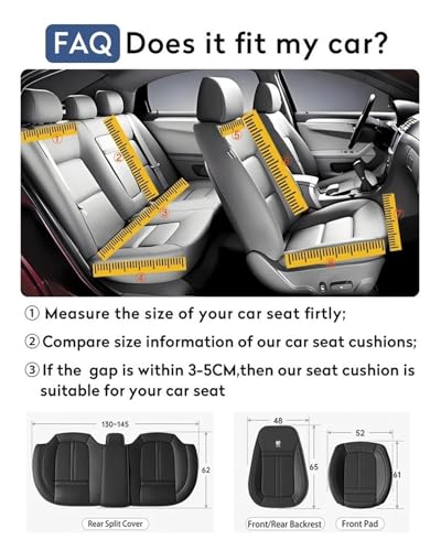 Housses de siège auto luxe en cuir PU perforé ensemble complet - 4