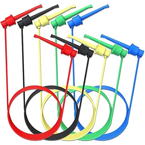 Greluma 5 Stk Minigrabber zu Minigrabber Testkabel Drähte Dual-IC-Testhaken Clips Sonden-Silikon-Messleitungen für elektronische Tests Cover