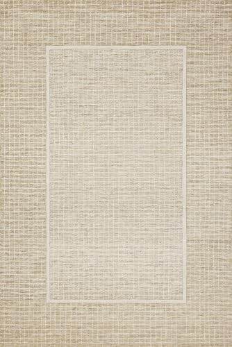 Image of Loloi Chris Loves Julia Briggs Wheat /Ivory 9'-3 inch x 13' Area Rug | BRG-01 Approx. 9x13 Yellow / Gold Living room Dining room Bedroom, Minimalist, Muted, Hand-Tufted, Area Rug