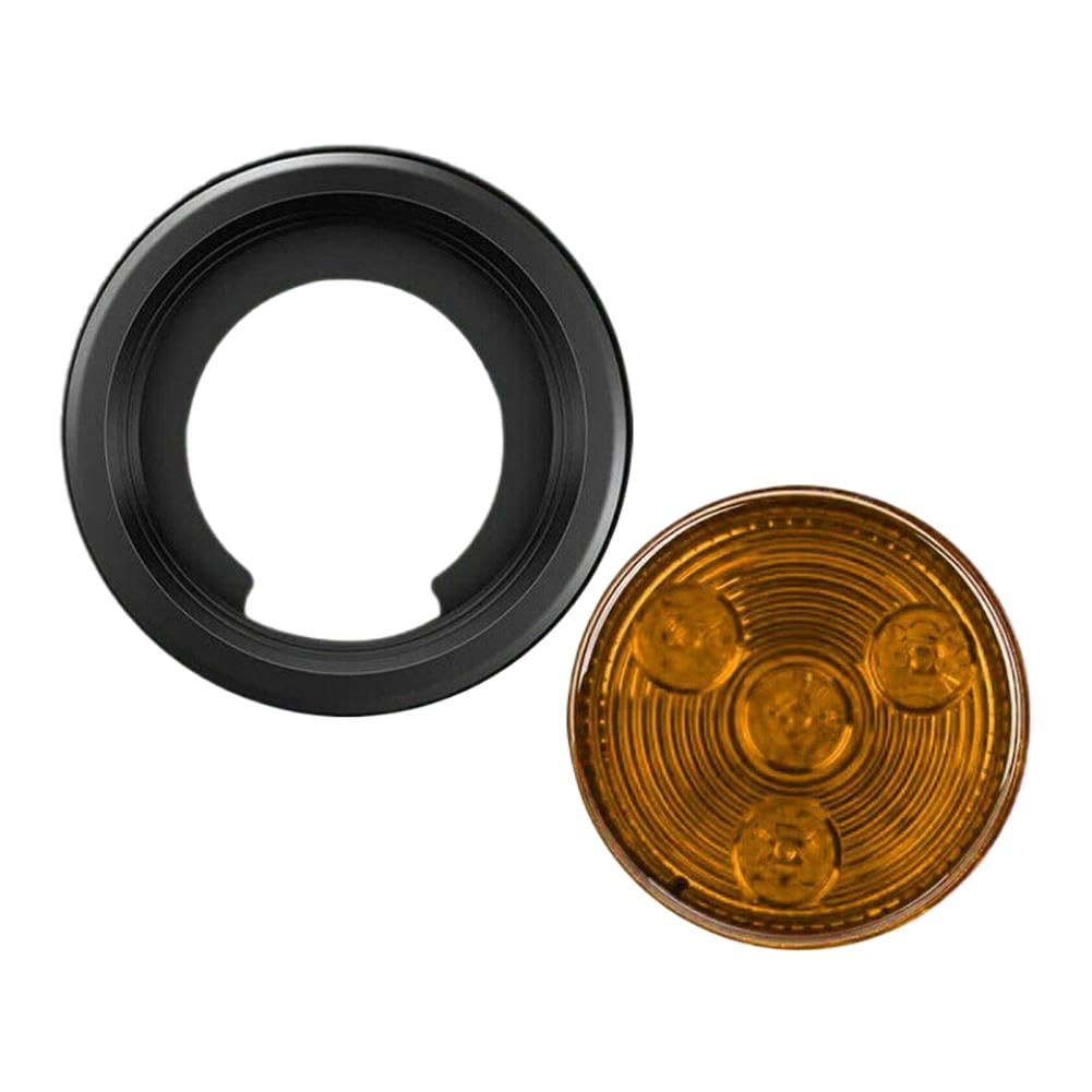 2 uds 2 pulgadas 4 LED luz de posición lateral de remolque ámbar redonda