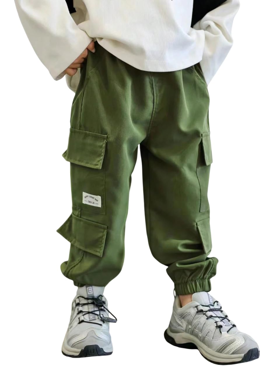 TAGAS Cargohose für Jungen und Jungen, Seitentasche, Cargohose, normale schmale Cargohose für Kinder, entspannte Hose, Hose für Jungen, lockere bequeme Cargohose, Jungen-Jogger
