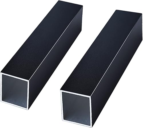 Tubo cuadrado de aluminio de 0.039 in, ancho de 0.591 in, altura de 0.394 in, longitud de 11.811 in11.81 pulgadas, tubo de aluminio negro mate para