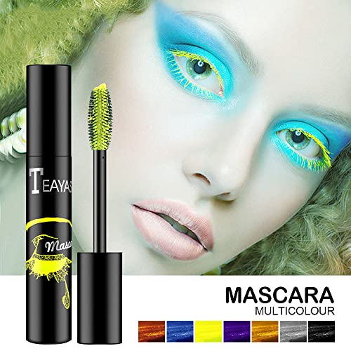 Blue Colored Mascara - Colorful Mascara/Waterproof Long-lasting 4D Silk Fiber Lash Mascara/Smudgeproof Fast Dry Eye Lashes Curling Lengthening Thick Eyelashes for Women and Girls (Blue-06) - Image 4