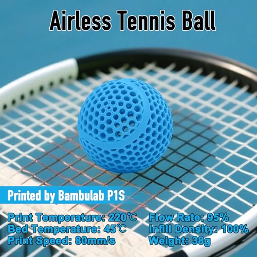 Image of YXPOLYER Flexible PLA Food-Grade Soft PLA 92A 3D Printing Filament 1.75mm 1KG Blue for Bouncy Airless Basketball, Safe Dog Chew Toy, Interactive Pet Ball