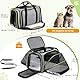 ALLSOPETS Erweiterbare Transporttasche für Katzen und kleine Hunde, Faltbare Weiche Haustiertasche mit 2 Seiten-Erweiterungen, Herausnehmbarem Fleece-Kissen und Taschen (Grau & Grün)