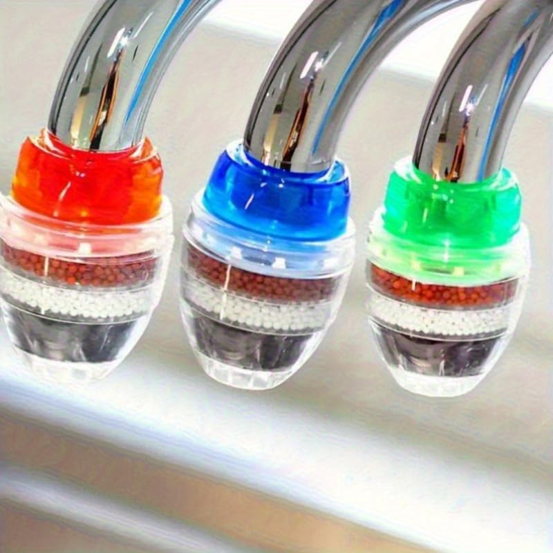 6pcs Water Filter, Kitchen and Bathroom Faucet Activated Carbon Water Filter-Colorful, Easy Purification Tools