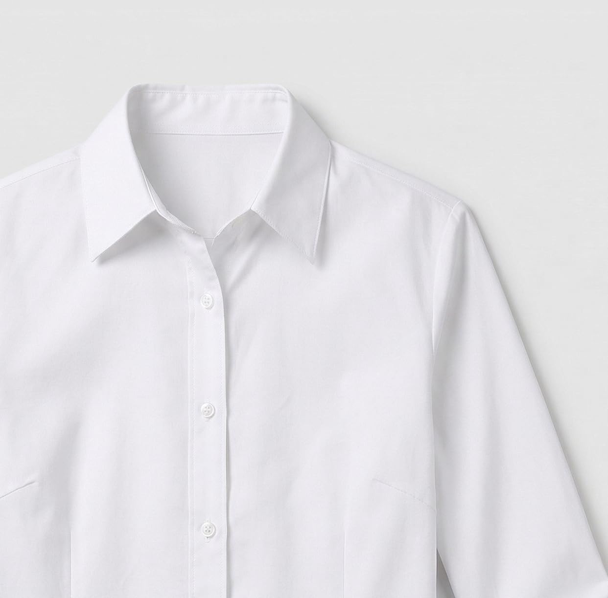 UDILEO Camicia Donna Elegante Cotone Elasticizzato Camicetta Blusa Aderente Ufficio Casual Manica Lunga Slim Fit - 3