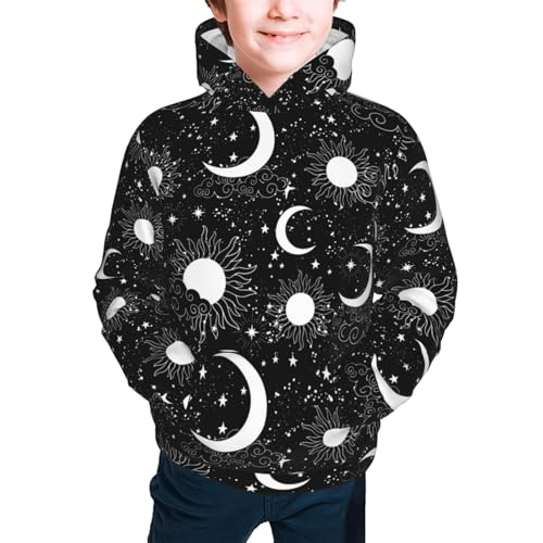 Crescent and Stars Kids Pullover Hoodies Boys Sweatshirts Girls Athletic Clothes with Pocket2