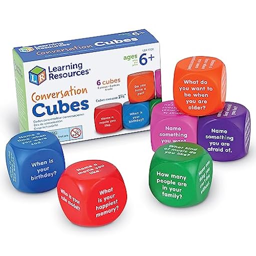 Learning Resources Dados para Conversaciones – Juego Educativo de Lenguaje Oral – 6 Dados de Espuma con 36 Preguntas – Desarrollo de Habilidades Sociales – 6+ Años | Ya disponible en tu tienda friki favorita! En mundofriki.es! Learning Resources Dados para Conversaciones – Juego Educativo de Lenguaje Oral – 6 Dados de Espuma con 36 Preguntas – Desarrollo de Habilidades Sociales – 6+ Años | Ya disponible en tu tienda friki favorita! En mundofriki.es!