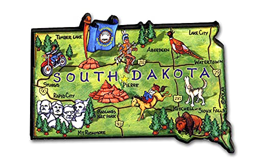 Imán decorativo South Dakota Classic Magnets 3.8x2.7 in miniatura 1