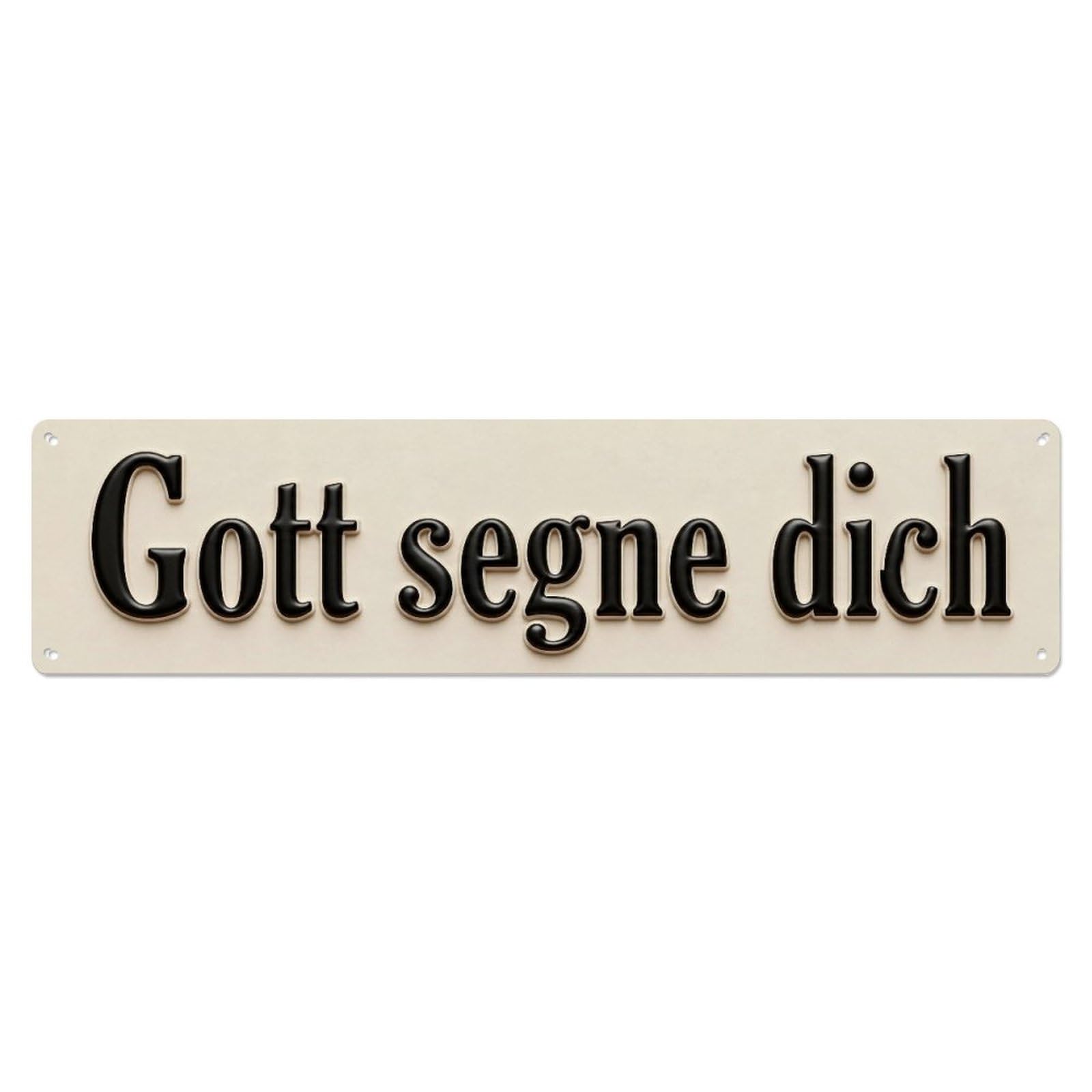 Gott Segne Dich Blessing Faith Metal Tin Skinny Sign Plaque Wall Decor for Cafe, Club Bar, Office, Home Garden Metal Poster 4x16Inch