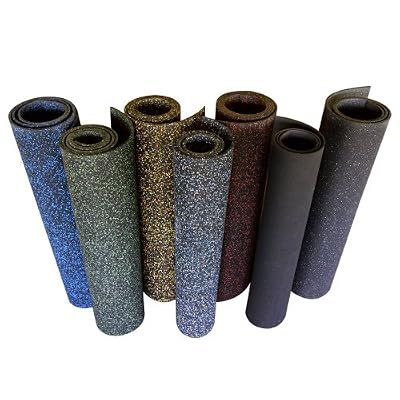 Rubber-Cal 03-100-WEB-AB-02 Elephant Bark Rubberized Flooring, All Black, 3/16-inch x 4 x 2-Feet