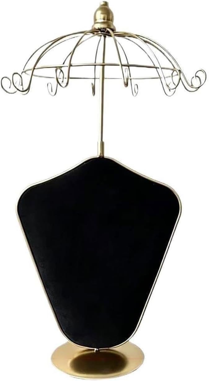 Aesthetic Umbrella-shaped Jewelry Stand with Velvet Display Board