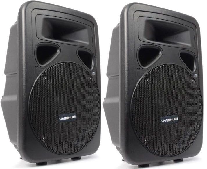 ⭐ costruite in abs SHARD-LAB COPPIA CASSE AMPLIFICATE ATTIVE FULL-RANGE 1200W WOOFER 12\