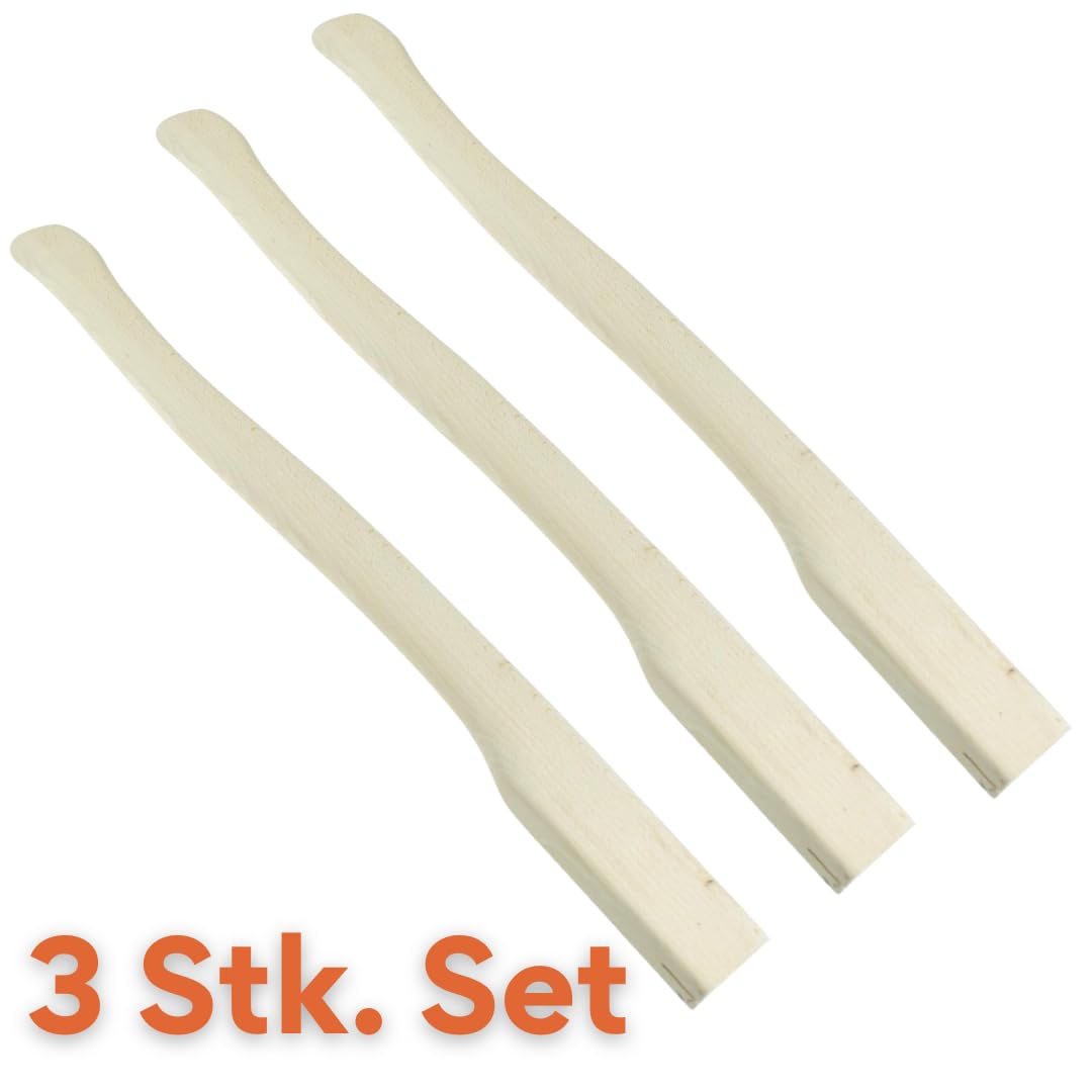 3x Axtstiel 90cm Ersatzstiel Beilstiel aus Buchenholz, 3 Stk. SET Robuster Stiel für Axt & Beil, Holzstiel mit Kuhfuß Ersatzgriff, EU-Qualität