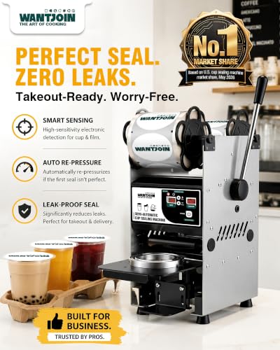 Image of WantJoin Cup Sealing Machine, 500-600 Cups /H, Semi Automatic, Grey