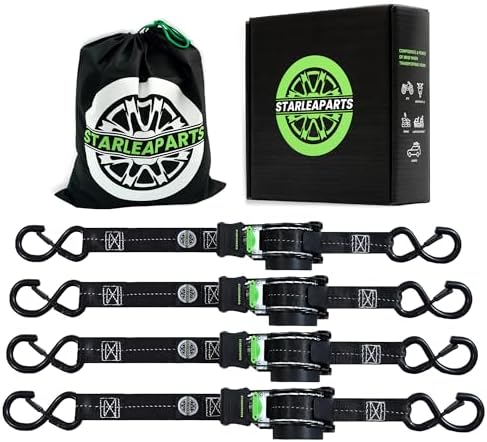 Retractable Ratchet Tie Down Straps 4 PK 1,500Lb Break Strength 500Lb - View #9