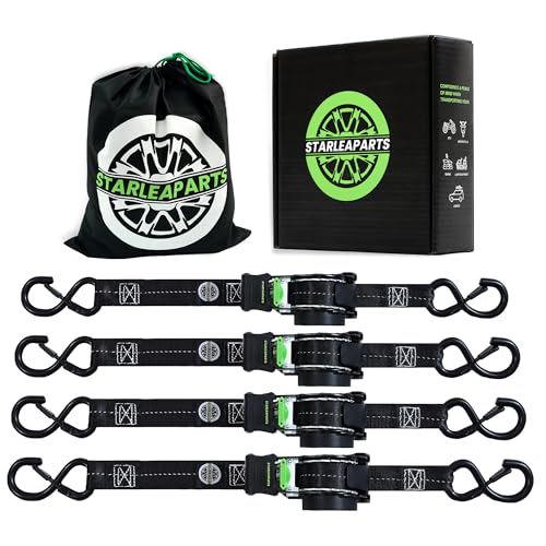 STARLEAPARTS Retractable Ratchet Straps 4PK