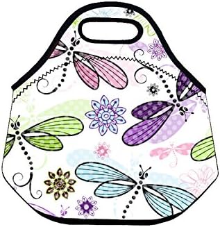 Estrellaw Vintage Dragonfly Pattern Lunch Bag